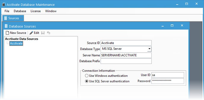 Database Source Server Name