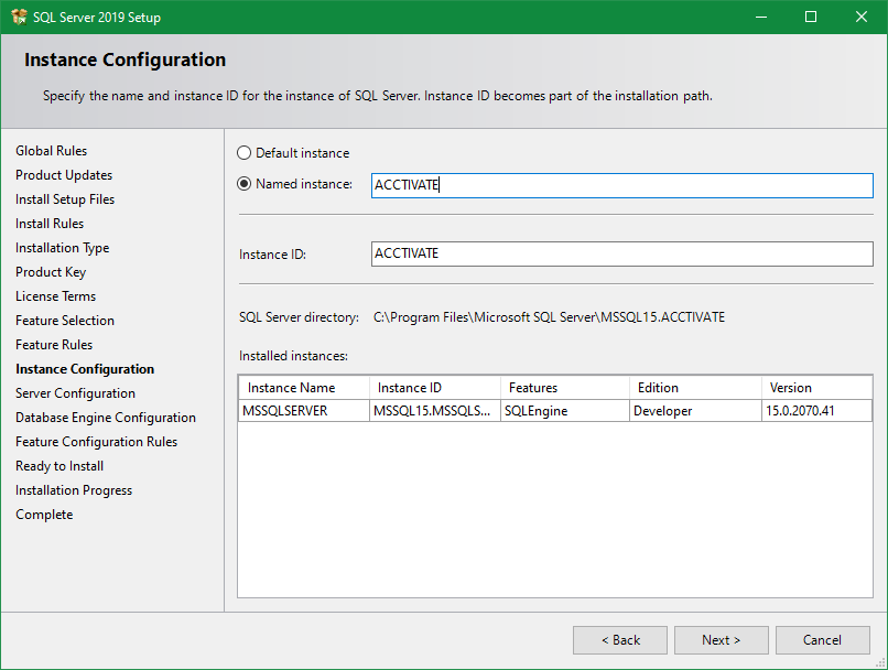 Setting up a SQL Standard instance for Acctivate