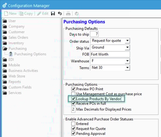 Lookup vendor