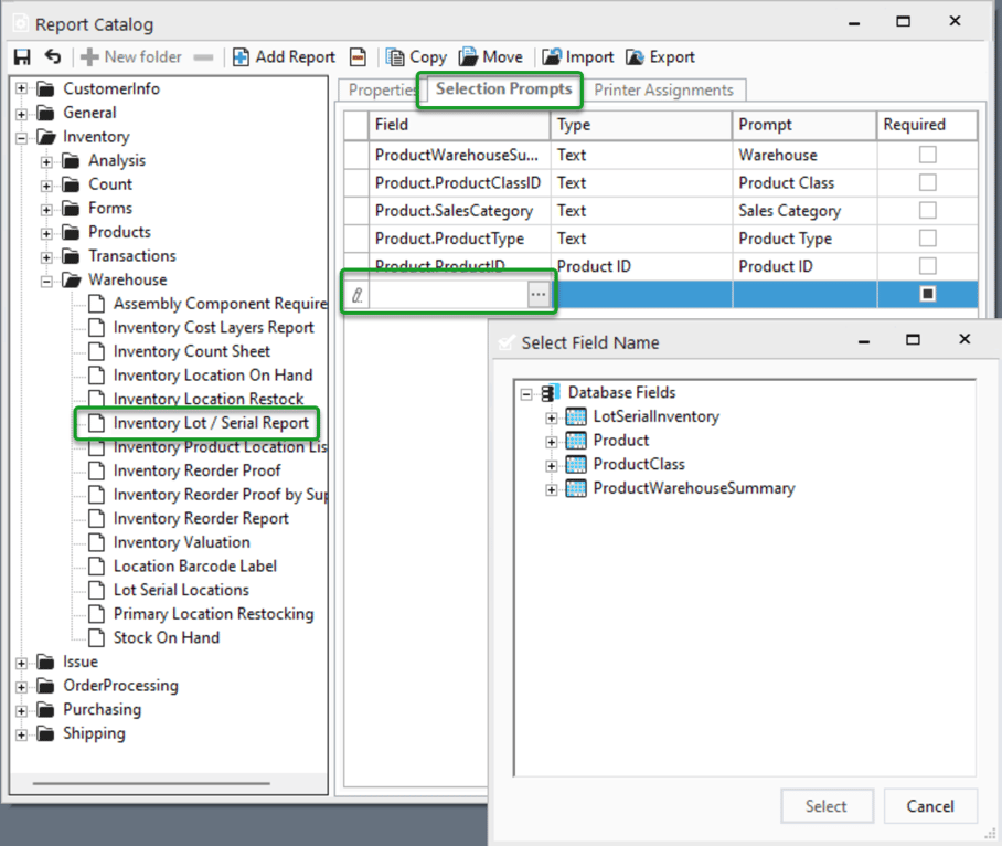 Generate lot/serial number report based on Expiration Date.