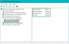 Enabling SQL Server connection Protocols.