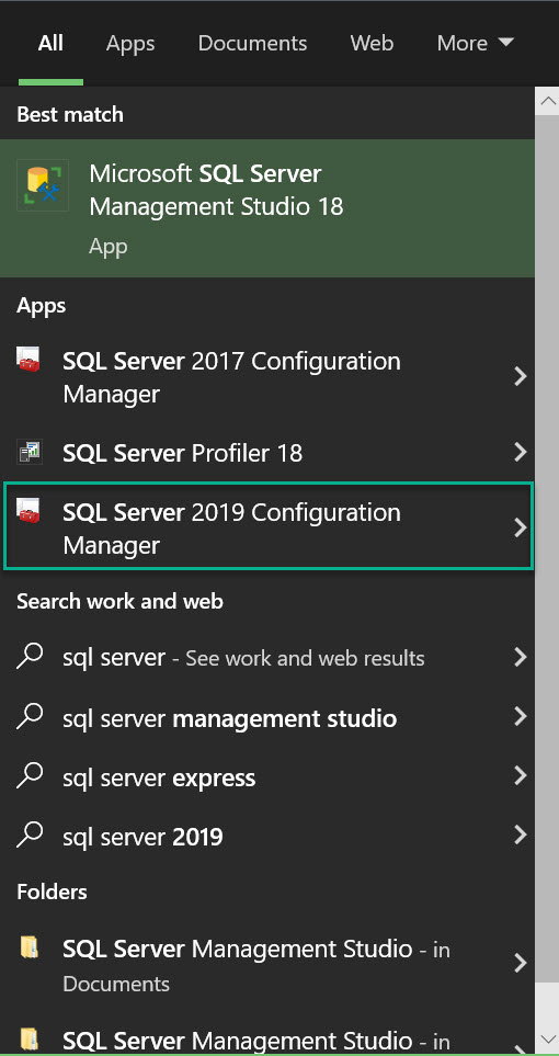 Enabling SQL Server connection Protocols.