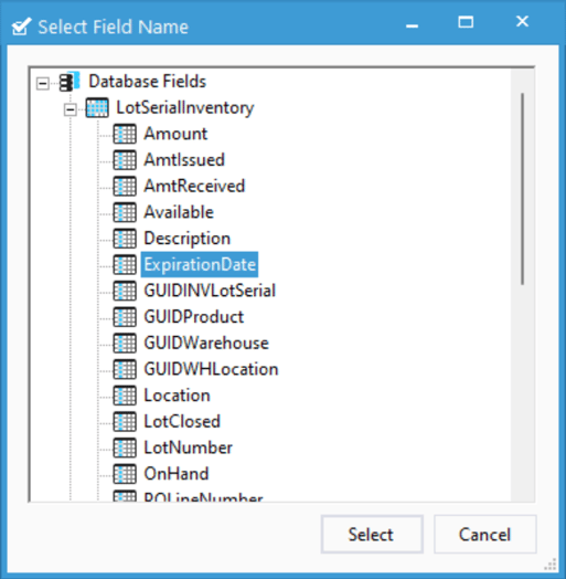 Generate lot/serial number report based on Expiration Date.