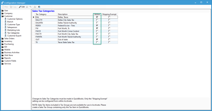 Tax Categories