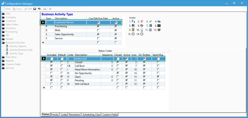 Setting up and Maintaining Business Activity Types.