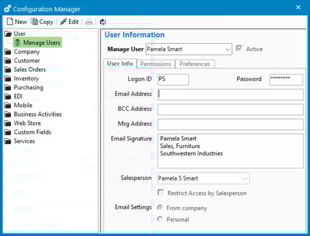 User Configuration