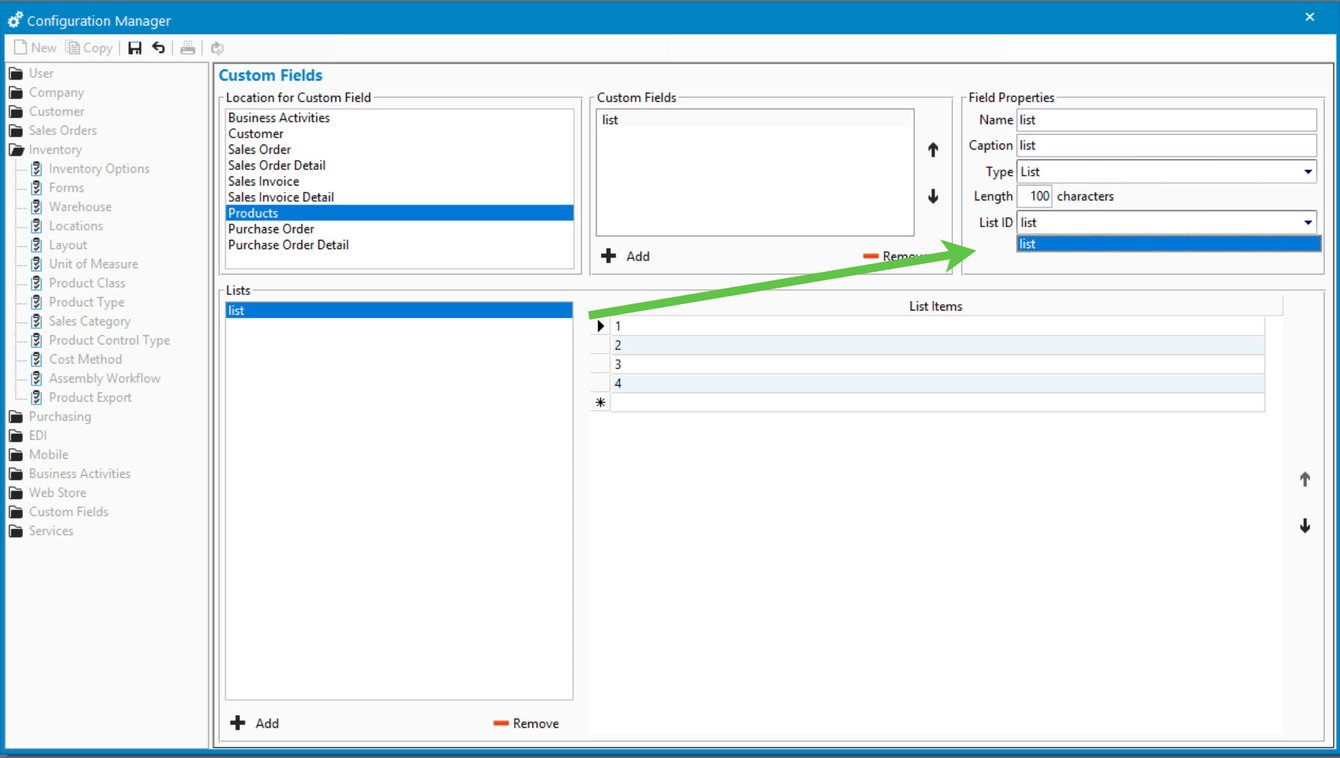 Setting up and defining custom fields.