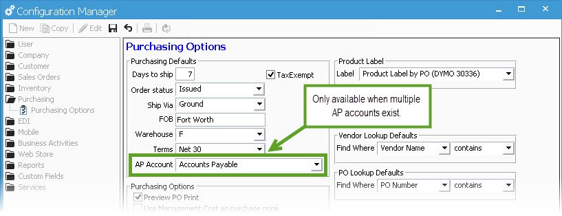 AccountsPayableSetup
