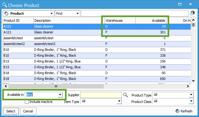 Product Lookup Availability