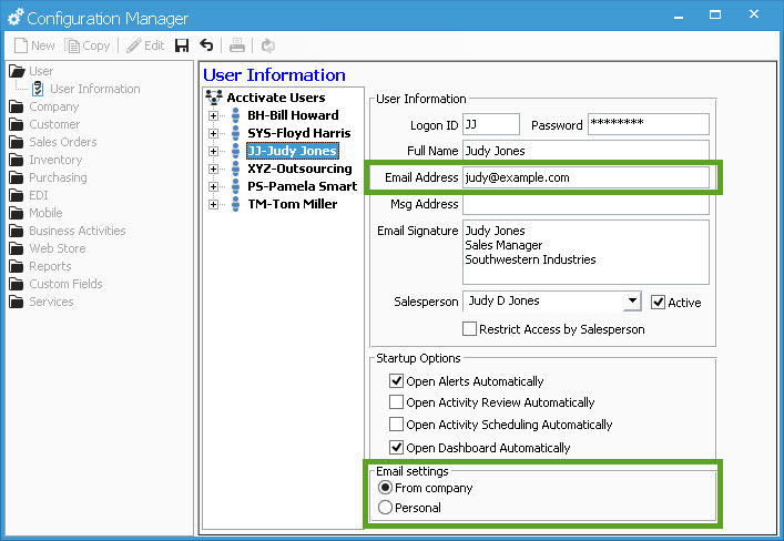 User-Email-Config