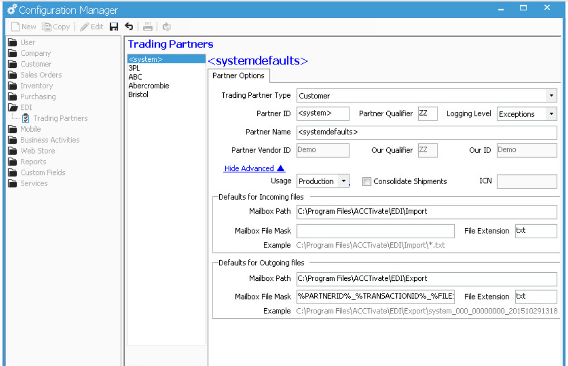 setting defaults for files on pc